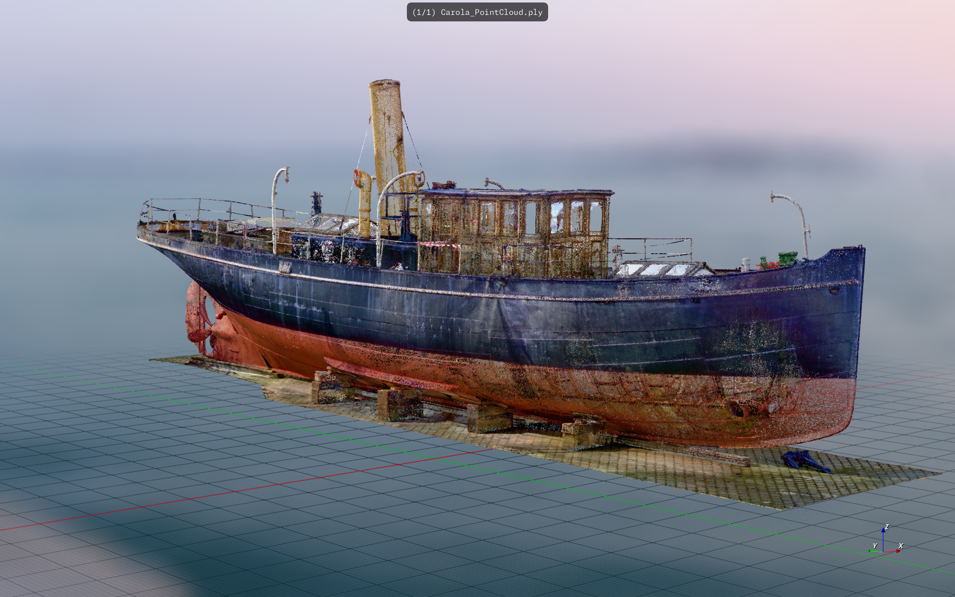 Direct scalars rendering of a point cloud